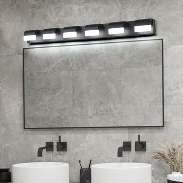 Modern Bathroom Vanity Lighting 6-Light LED Over Mirror